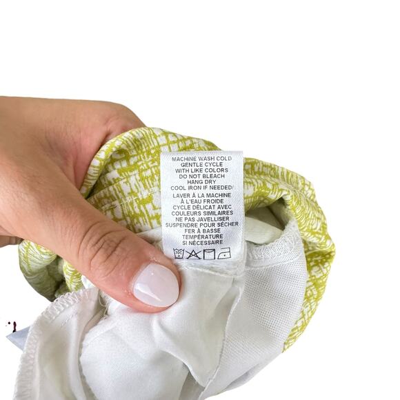 Marla Wynne PETITE Flatter Fit Olive Green Print Stretch Pull On Ankle Pants - Picture 9 of 9